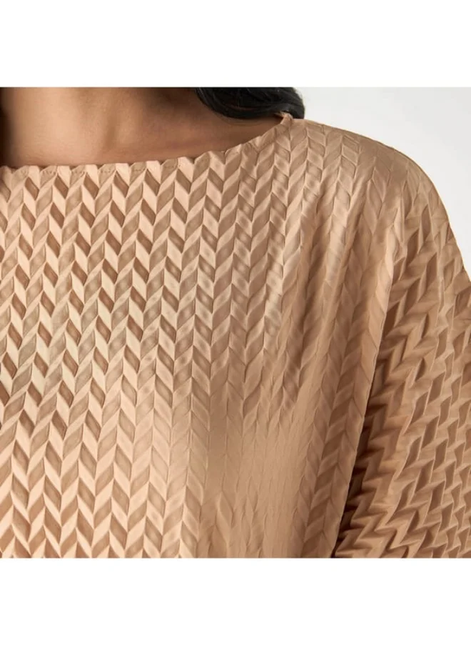 2Xtremz 2Xtremz Chevron Textured Top with Drop Shoulder Sleeves