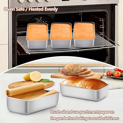 Set Da 3 Teglie Per Pane In Acciaio Inox LIANYU - 22,7x12,7 Cm, Antiaderenti, Lavabili In Lavastoviglie, Perfette Per Banana Bread, Polpettone E Torte Salate