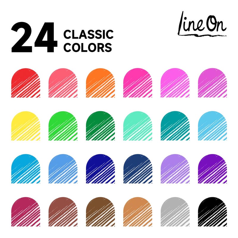 Lineon Colored Gel Pens, Lineon 24 Colors Retractable Gel Ink Pens with Grip, Medium Point(0.7mm) Smooth Writing Pens Perfect for Adults and Kids Journal Notebook Planner, Writing in Office and School - Image 2