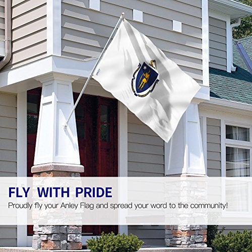 ANLEY Fly Breeze 3x5 Foot Massachusetts State Flag Vivid Color and Fade Proof Canvas Header and Double Stitched Massachusetts MA Flags Polyester with Brass Grommets 3 X 5 Ft - Image 3