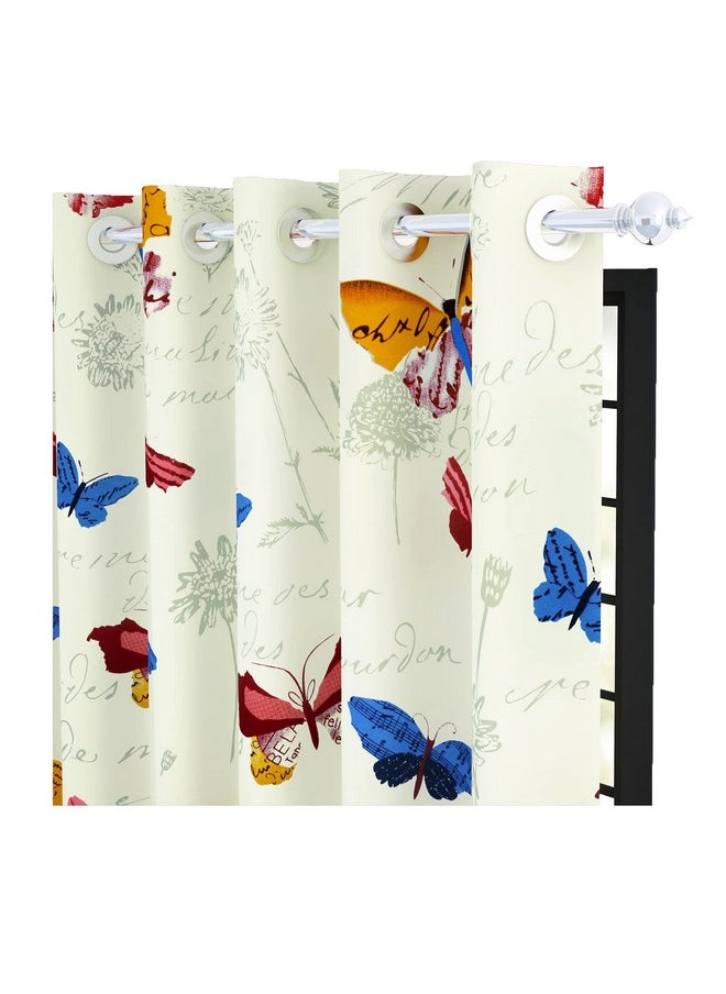 Story@Home Story@Home Long Door Curtains 9 Feet Set of 2 | Bohemian Curtains | Floral Design Cotton Curtain | Light Filtering Curtains for Living Room | (116 x 275 cm, White & Blue) | Perfect for Home Decor  - Image 2