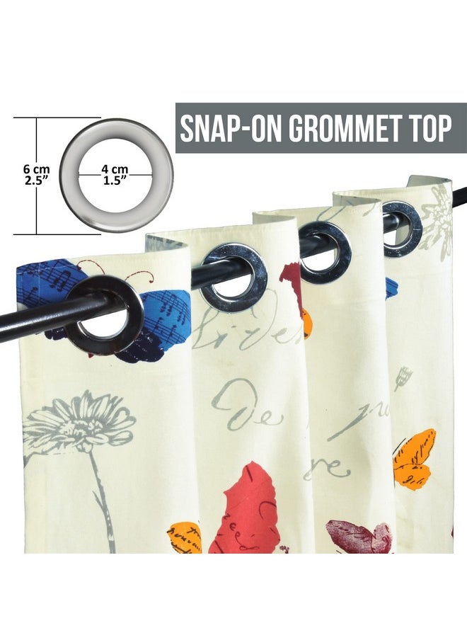 Story@Home Story@Home Long Door Curtains 9 Feet Set of 2 | Bohemian Curtains | Floral Design Cotton Curtain | Light Filtering Curtains for Living Room | (116 x 275 cm, White & Blue) | Perfect for Home Decor  - Image 3