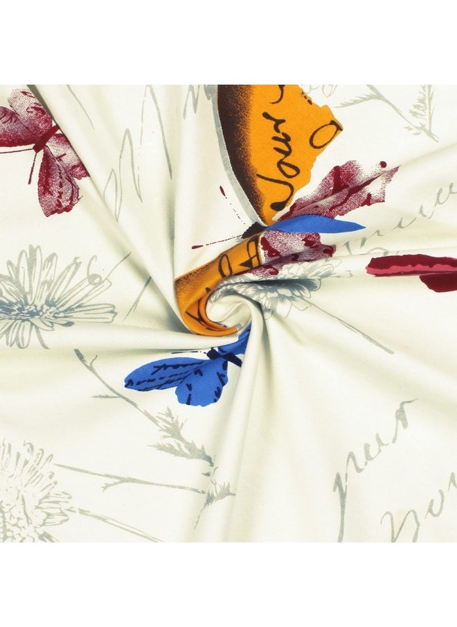 Story@Home Story@Home Long Door Curtains 9 Feet Set of 2 | Bohemian Curtains | Floral Design Cotton Curtain | Light Filtering Curtains for Living Room | (116 x 275 cm, White & Blue) | Perfect for Home Decor  - Image 5