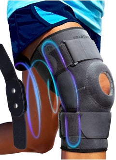 Hinged Knee Brace - Relieves ACL, MCL, Meniscus Tear, Arthritis, Tendon Pain - Open Patella Design with Dual Metal Side Stabilizers - Support for Running, For Men and Women (Large)