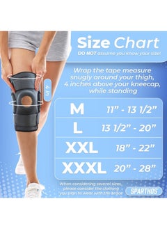 Sparthos Hinged Knee Brace - Relieves ACL, MCL, Meniscus Tear, Arthritis, Tendon Pain - Open Patella Design with Dual Metal Side Stabilizers - Support for Running, For Men and Women (Large)  - Image 5