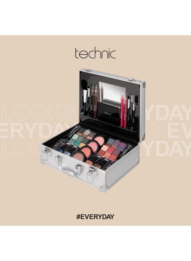 Technic Technic 28 Pcs Carry All Full Make Up Kit In a Trunk Train Case Including Makeup Brushes, Eye Shadows, Nail Polish, Blushers, Lipsticks and More  - Image 2