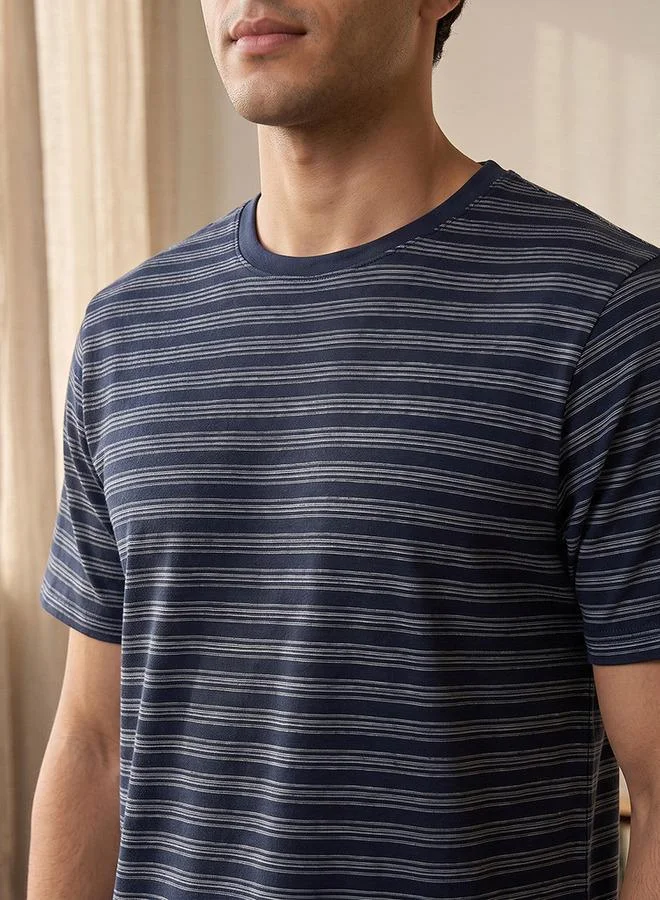 Splash FAV Multicolour Cotton Striped T-shirt & Pyjama Set for Men | Best Price UAE