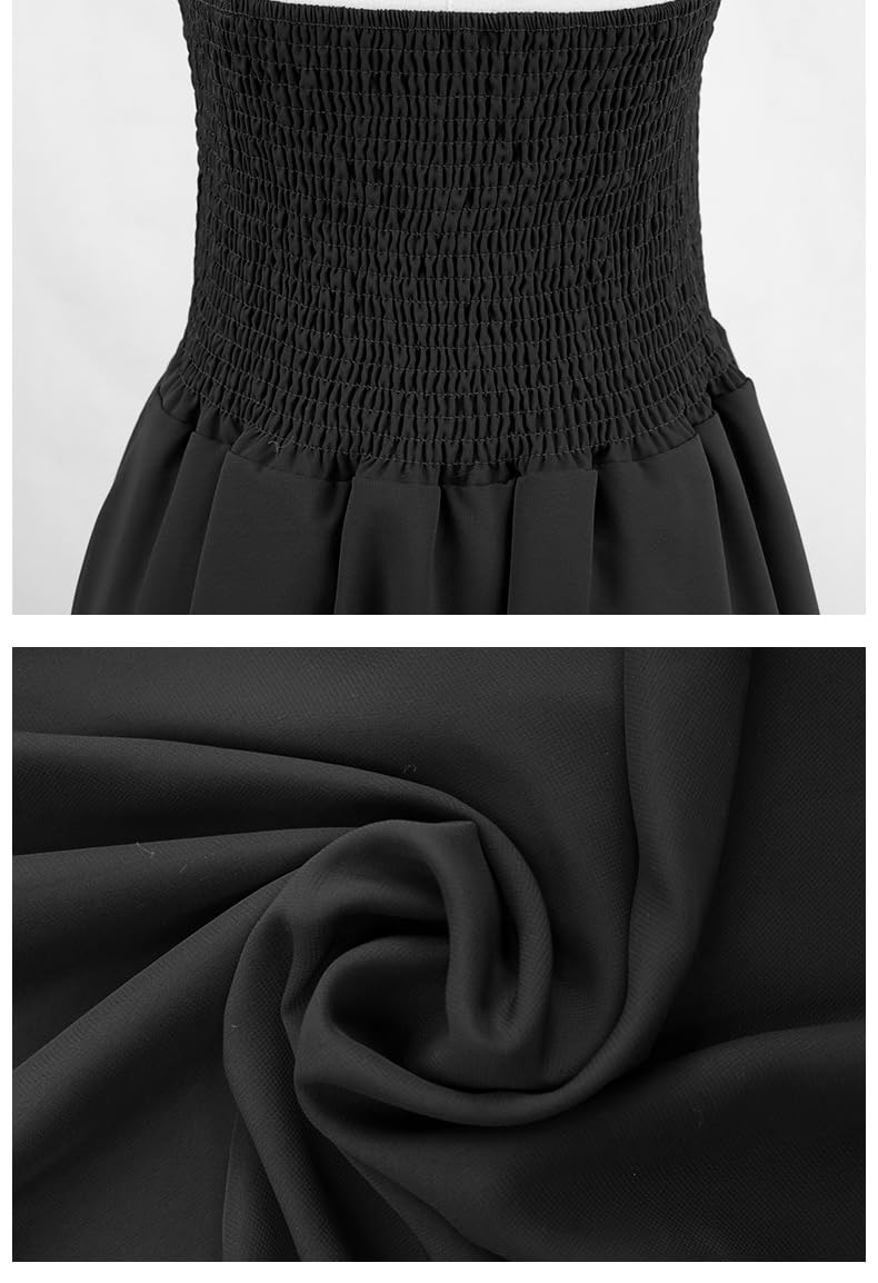 GOLDSTITCH Women's Sleeveless Gothic Lace Dress with Corset Halter Lace Swing Cocktail Dress - Image 2