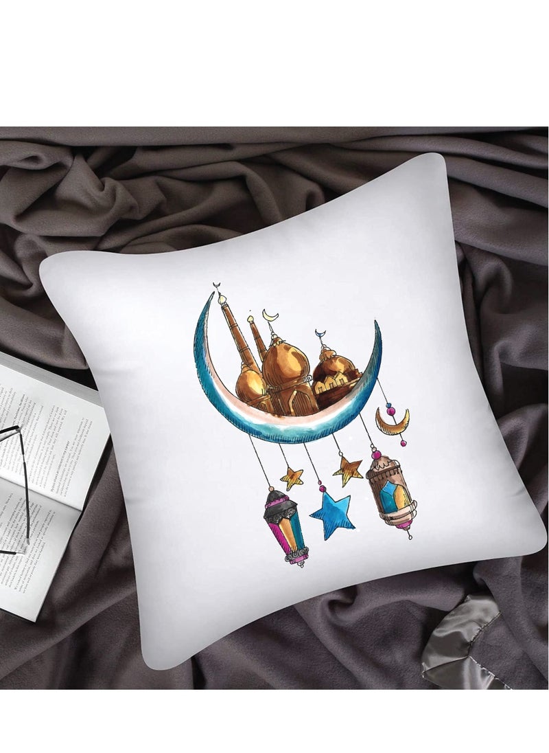 PRINTSHOP4ME - Ramadan Mubarak Decorative Throw Pillows-Perfect For Ramadan Decoration-Living Room-Bedroom Decor-Ramadan Pillow Covers - Image 1