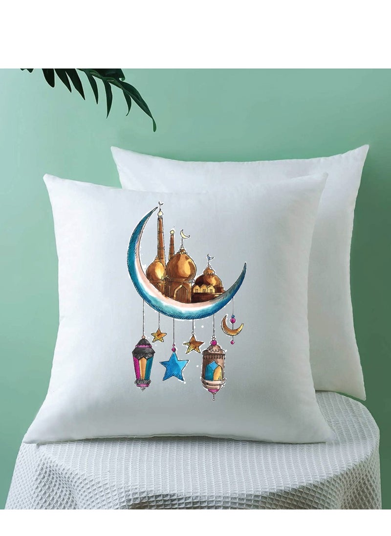 PRINTSHOP4ME - Ramadan Mubarak Decorative Throw Pillows-Perfect For Ramadan Decoration-Living Room-Bedroom Decor-Ramadan Pillow Covers - Image 1