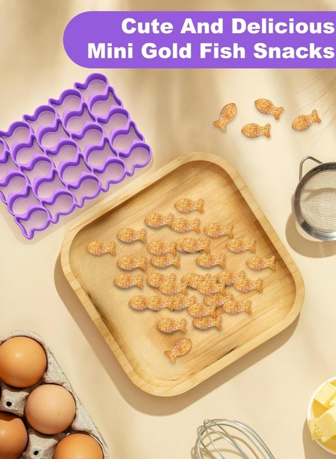 Fish Cracker Cookie Cutter, Biscuit Cutters, 25Pcs Mini Fish Biscuit Cutter, Gold Fish Cutter for Crackers, Plastic Tiny Treats Baking Mold For Fish Shaped Foods for Children Boys Girls - Image 4