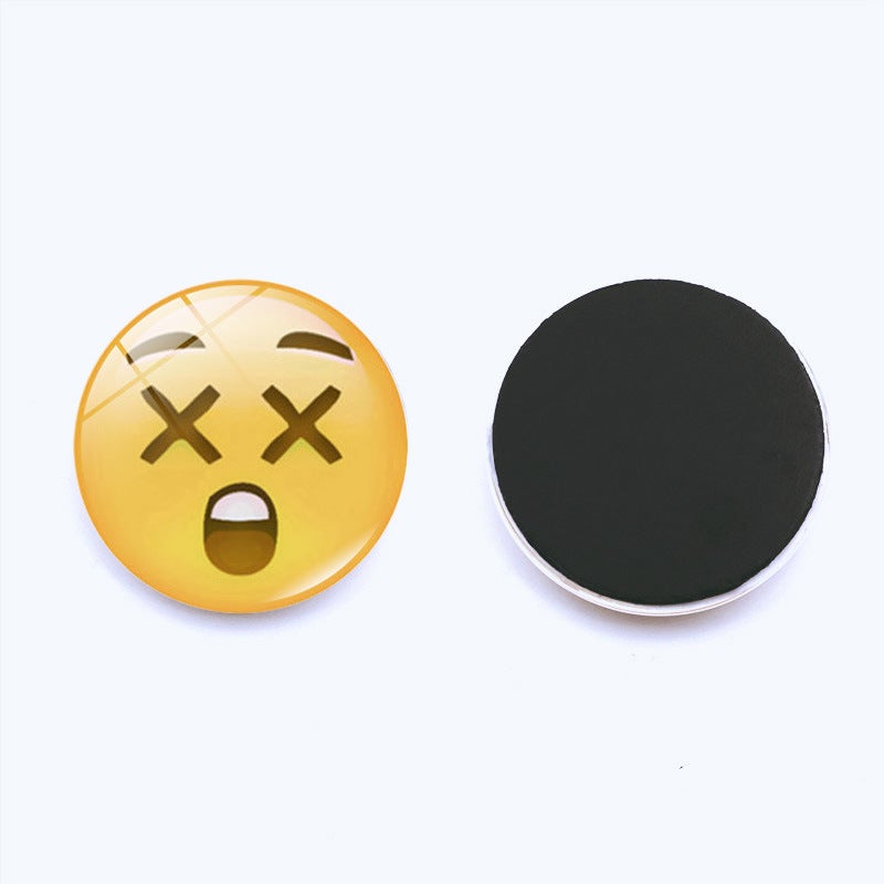 Classic Creative Smiley Expression Bag Refrigerator Sticker Time Gem Magnetic Glass Home Decoration Whiteboard Sticker 30Mm - Image 1