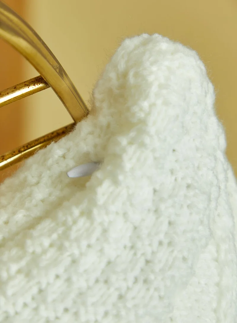 Noire Edit Cream Knitted Cushion With Insert 45X45Cm