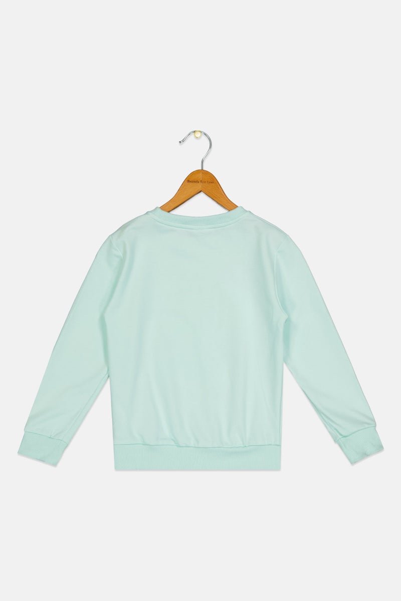 Disney x Micky And Friends kids Boy Crew Neck Long Sleeve Sweatshirt, Mint - Image 3