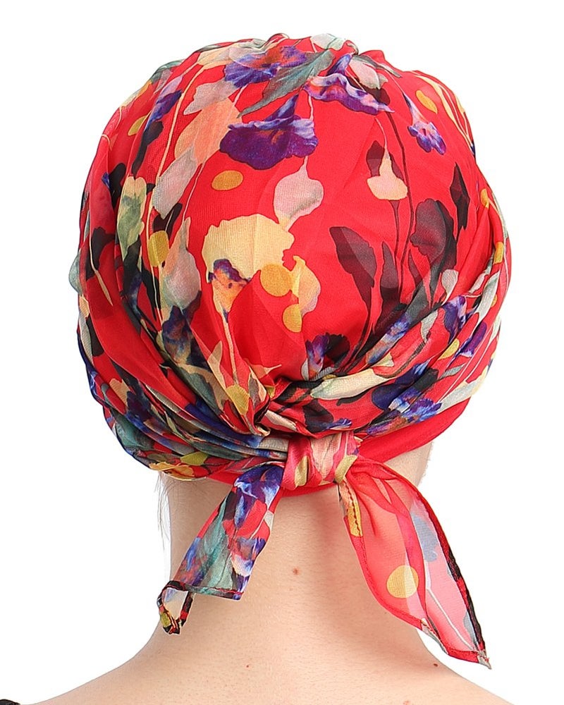 FocusCare Knits Fitted Turban Hat for Cancer Women DIY Easy Tie Chemo Bandana - Image 5