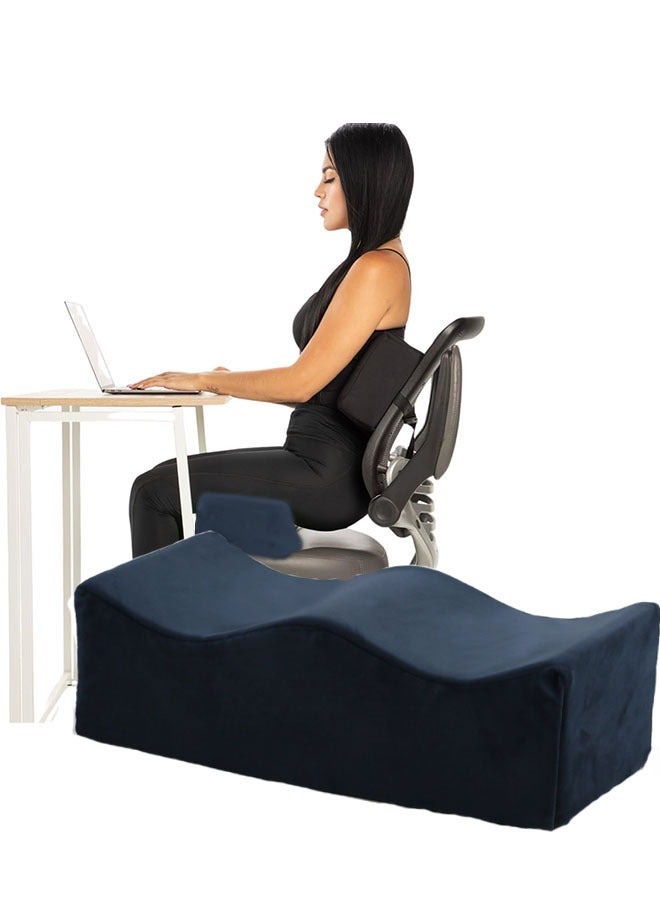 Ailily Portable BBL Pillow, Seat Cushion Pillow, Seat Cushion Pillow,, Car, Office, Computer Chair Leg Support (Dark Blue) - Image 1