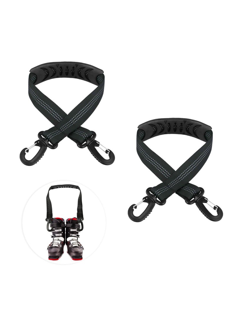 Generic - 2pcs Ski and Boot Carrier Straps, 20.7x1 Inch Portable Ski Carrier Straps with Anti-Skid Pad and Double-Ended Buckles, Winter - Image 1