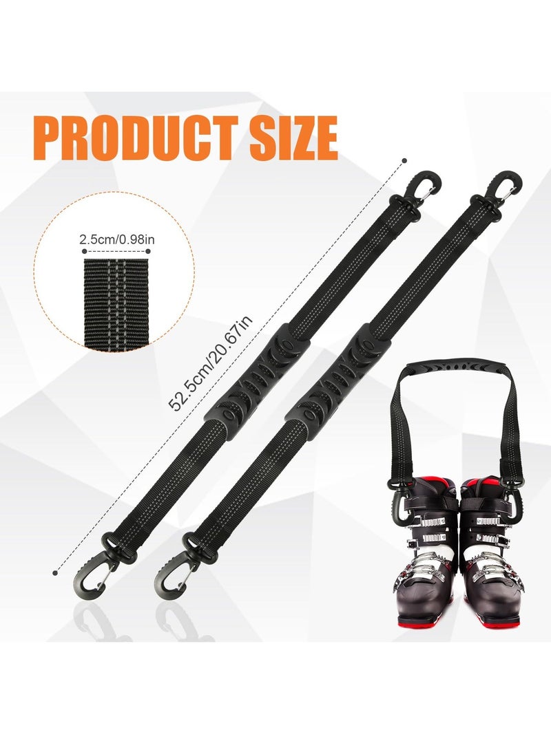Generic - 2pcs Ski and Boot Carrier Straps, 20.7x1 Inch Portable Ski Carrier Straps with Anti-Skid Pad and Double-Ended Buckles, Winter - Image 1