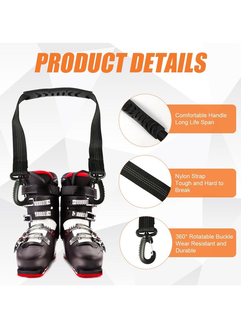 Generic - 2pcs Ski and Boot Carrier Straps, 20.7x1 Inch Portable Ski Carrier Straps with Anti-Skid Pad and Double-Ended Buckles, Winter - Image 1