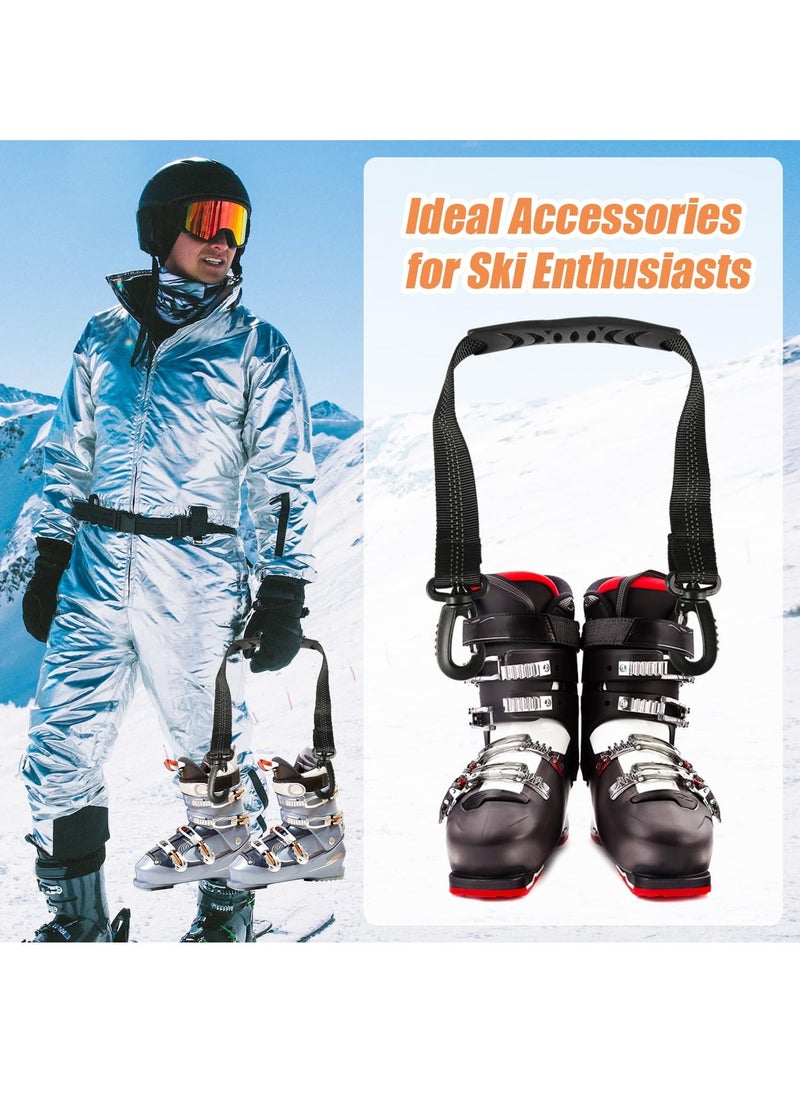 Generic - 2pcs Ski and Boot Carrier Straps, 20.7x1 Inch Portable Ski Carrier Straps with Anti-Skid Pad and Double-Ended Buckles, Winter - Image 1