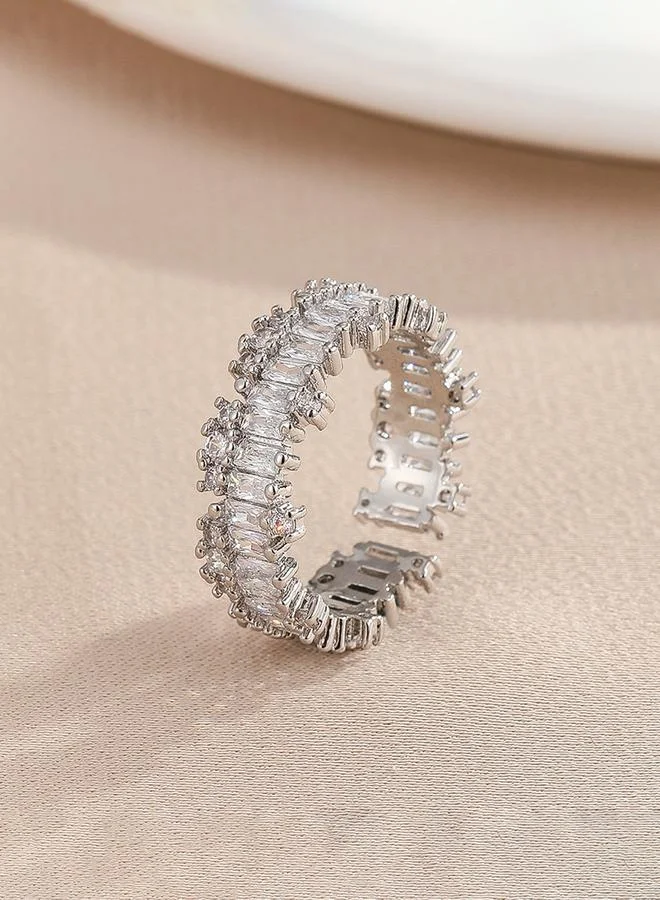 Take Two Silver Embellished Open Ring