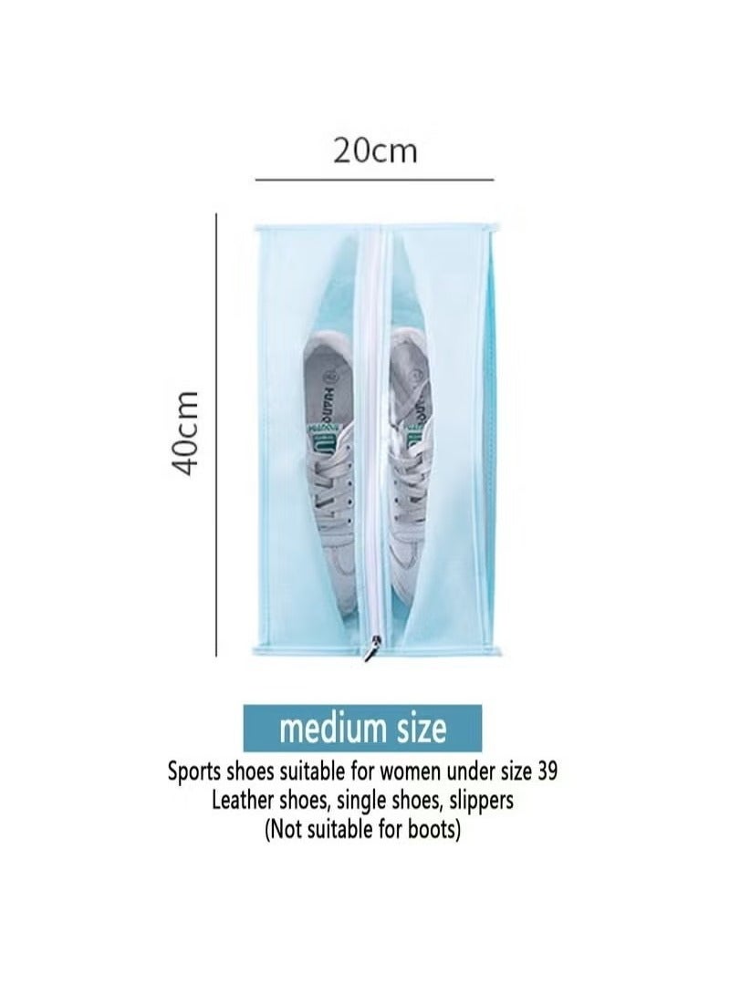 Shoe Bags for Travel, 3 Pack Medium Size Waterproof Shoe Bags for Women and Men, Translucent Design protable Shoe organizer bag for Packing with Sturdy Zipper(Blue+Pink+Gray)  - Image 2