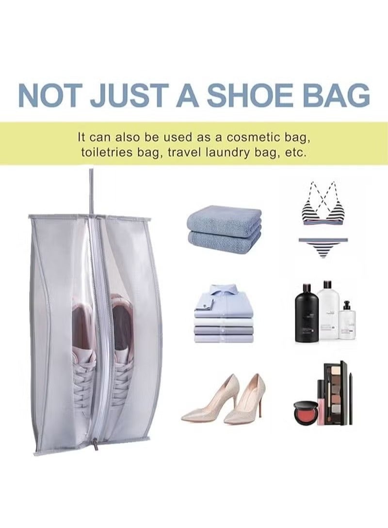Shoe Bags for Travel, 3 Pack Medium Size Waterproof Shoe Bags for Women and Men, Translucent Design protable Shoe organizer bag for Packing with Sturdy Zipper(Blue+Pink+Gray)  - Image 3