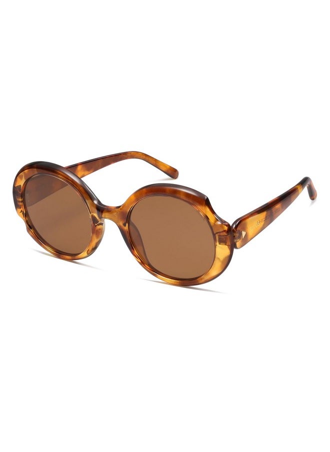 Sojos Big Retro Oval Round Polarized Sunglasses Womens Mens Vintage Trendy Oversized Sunnies Sj2362, Brown Tortoise/Brown  - Image 3
