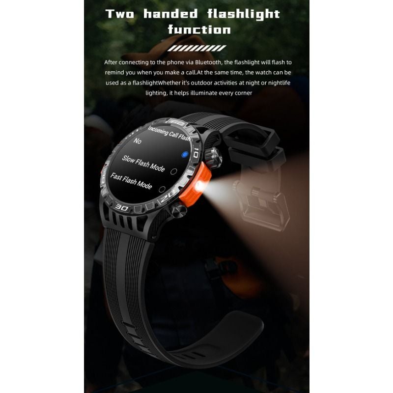 Lokmat Zeus 6 PRO Outdoor Sports Smartwatch, Bluetooth Calling, Flashlight, Waterproof, Red - Image 5