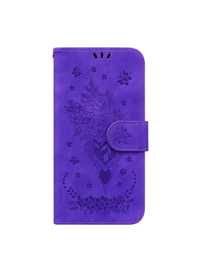 S-TOP Case For Infinix Hot 10i / Smart 5 Pro Butterfly Rose Embossed Leather Phone Case - Image 2