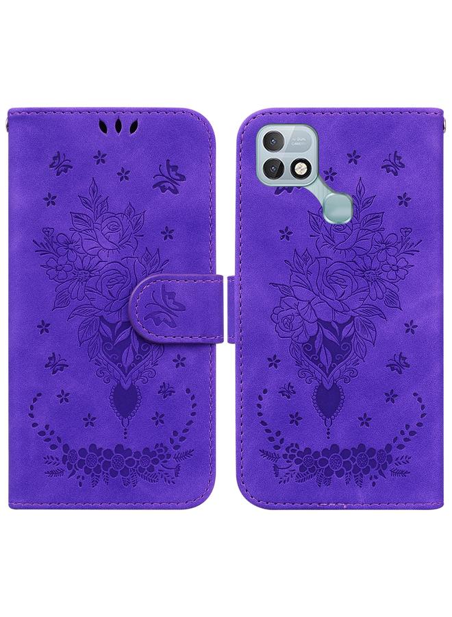 S-TOP Case For Infinix Hot 10i / Smart 5 Pro Butterfly Rose Embossed Leather Phone Case - Image 1