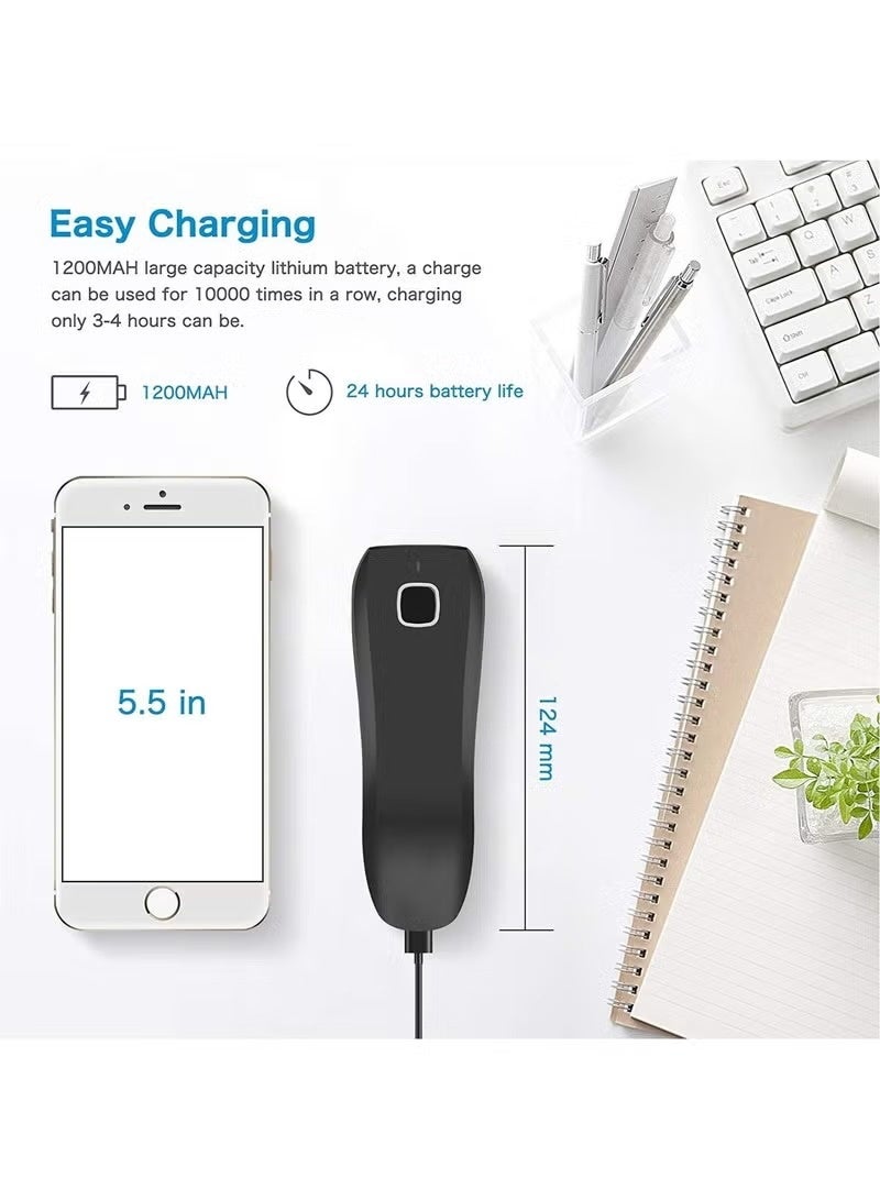 نيتم ماسح رمز QR وباركود صغير محمول Bluetooth وUSB لاسلكي 2.4G متوافق مع الأجهزة اللوحية iPhone iPad Android iOS PC POS للاستخدام اليومي وتخزين المخزون - Image 3