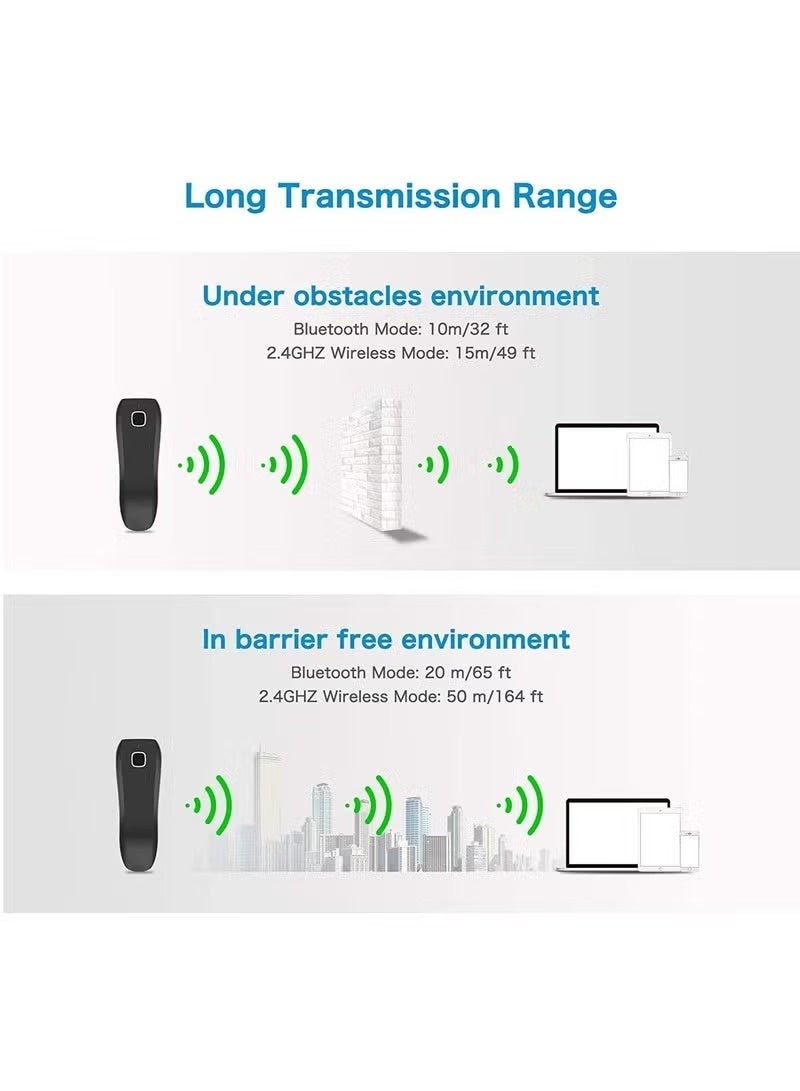 نيتم ماسح رمز QR وباركود صغير محمول Bluetooth وUSB لاسلكي 2.4G متوافق مع الأجهزة اللوحية iPhone iPad Android iOS PC POS للاستخدام اليومي وتخزين المخزون - Image 5