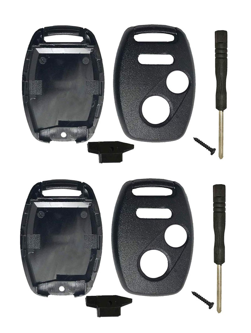 2 Pcs Key Fob Shell Fit for Honda 2010-2011 Accord Crosstour /2006-2011 Civic/ 2007-2013 CR-V / 2011-2015 CR-Z / 2009-2013 Fit / 2011-2014 Odyssey Replacement Key Fob Cover Case