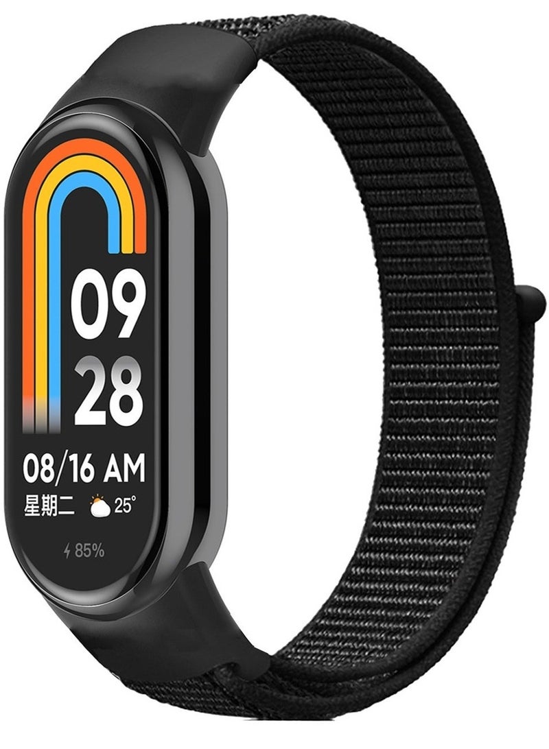 حَبْل تِك حزام نايلون متوافق مع سوار Xiaomi Mi Band 10/Mi Band 9 / Mi Band 8 ناعم قابل للتعديل للرجال والنساء  - Image 1