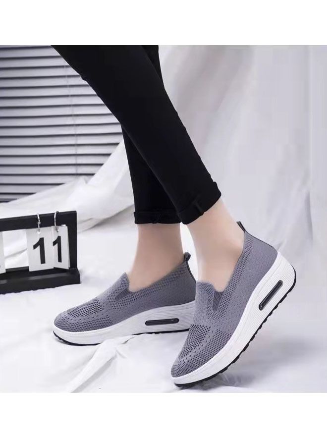 ZCM-HAPPY Fashion Ladies Slip On Thick Sole Air Cushion Shoes Rocking Shoes Dance Shoes Soft Sole Comfortable Women's Shoes - Image 2