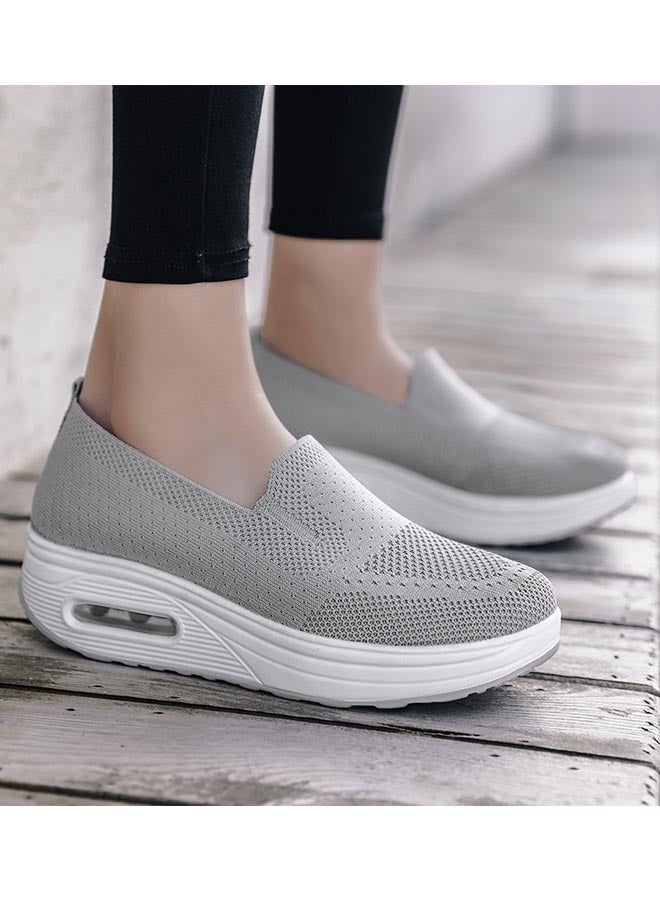 ZCM-HAPPY Fashion Ladies Slip On Thick Sole Air Cushion Shoes Rocking Shoes Dance Shoes Soft Sole Comfortable Women's Shoes - Image 1