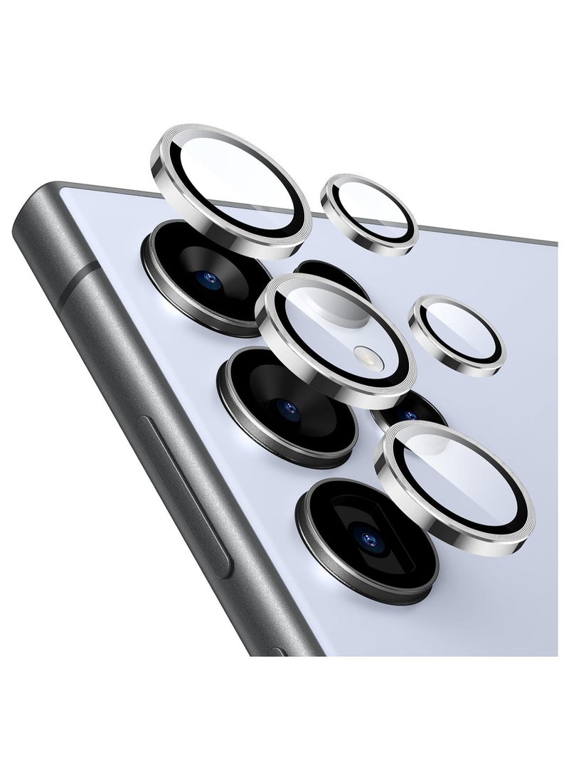 Raxoom Samsung Galaxy S24 Ultra Camera Lens Protector, Individual Lens Protectors, Scratch-Resistant Ultra-Thin Tempered Glass with Aluminum Edging, Galaxy S24 Ultra Case Friendly, 1 Set, Silver - Image 1