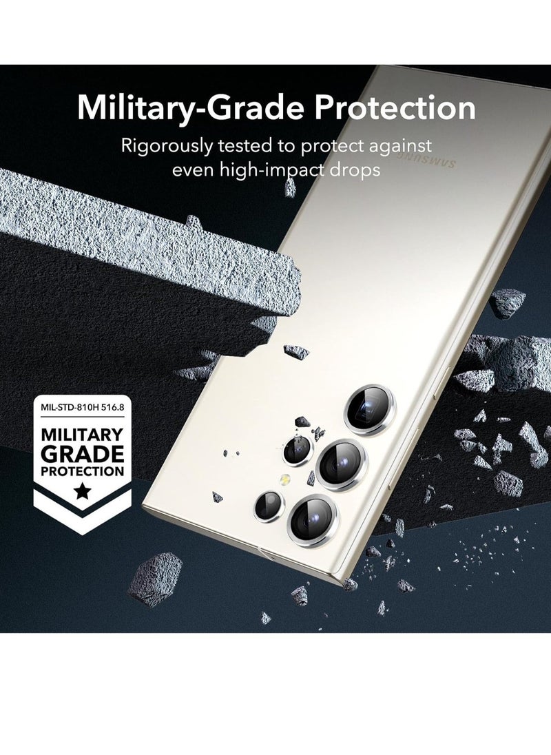 Raxoom Samsung Galaxy S24 Ultra Camera Lens Protector, Individual Lens Protectors, Scratch-Resistant Ultra-Thin Tempered Glass with Aluminum Edging, Galaxy S24 Ultra Case Friendly, 1 Set, Silver - Image 3