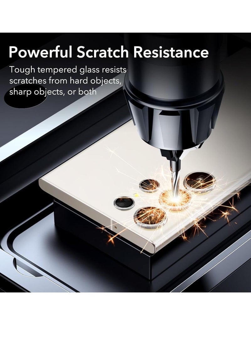 Raxoom Samsung Galaxy S24 Ultra Camera Lens Protector, Individual Lens Protectors, Scratch-Resistant Ultra-Thin Tempered Glass with Aluminum Edging, Galaxy S24 Ultra Case Friendly, 1 Set, Silver - Image 2