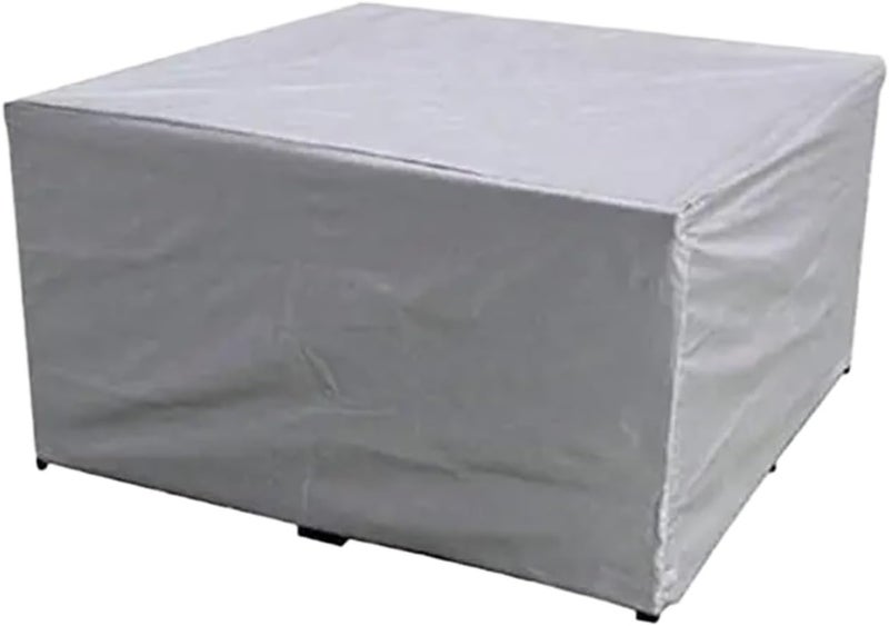 Sturdy 2pcs 2 Colors Square Patio Fire Pit/Table Cover for Outdoor Propane PitWaterproof Furniture Sofa and Chair Covers(Silver,79x79x61cm) - Image 1