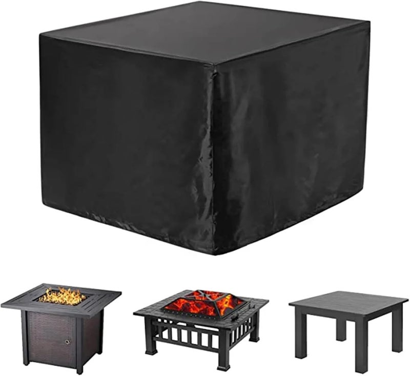 Sturdy 2pcs 2 Colors Square Patio Fire Pit/Table Cover for Outdoor Propane PitWaterproof Furniture Sofa and Chair Covers(Silver,79x79x61cm) - Image 3