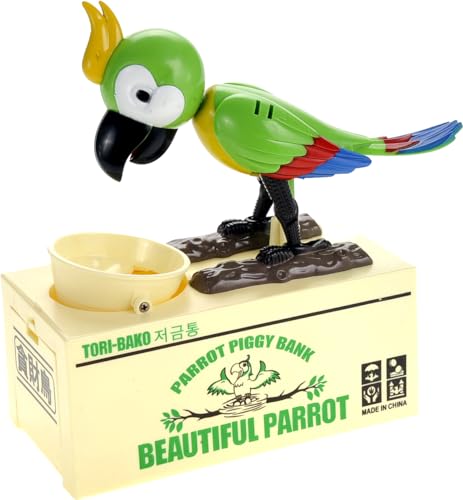 PowerTRC Parrot Coin Bank for Kids, Cute Money Bank for Boys and Girls, Savings Piggy Bank | Fun Gift for Kids and Adults - Image 1