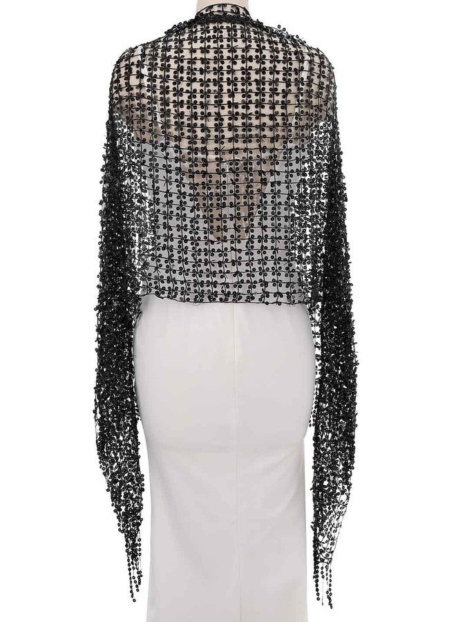 إيز ديلي شالات وأغطية نسائية من إيز ديلي لفساتين السهرة، وشاح زفاف مزين بالترتر، عباءة حفلات براقة للعروس ووصيفاتها - Image 1