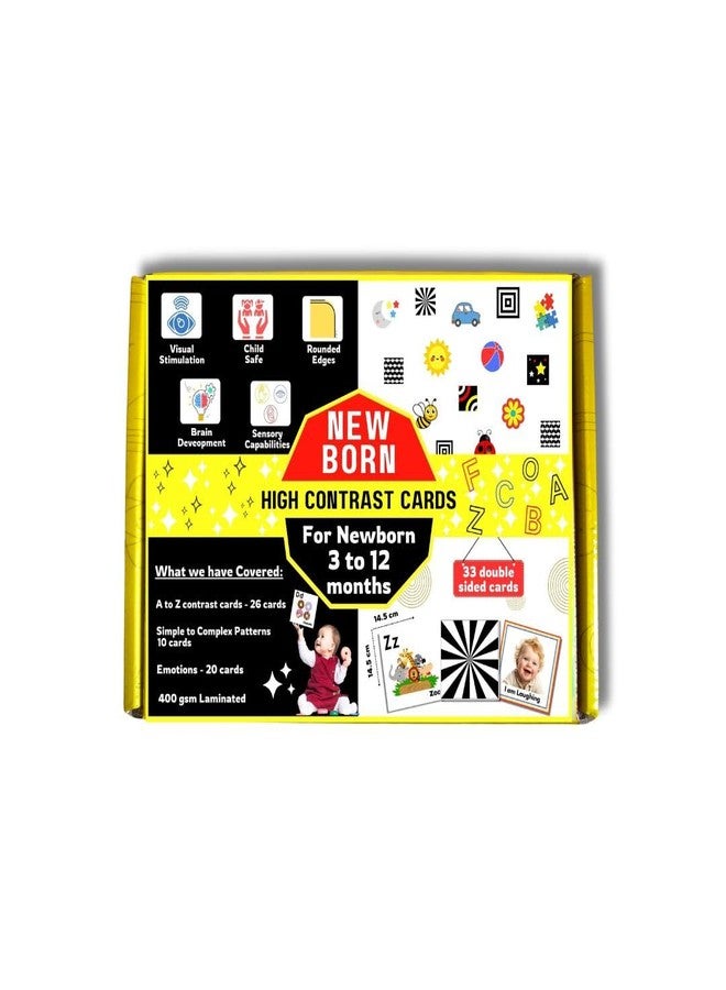EDUSTAR New Born High Contrast Flashcards | Visual Stimulation Flashcards | Infant Visual Development - Image 1
