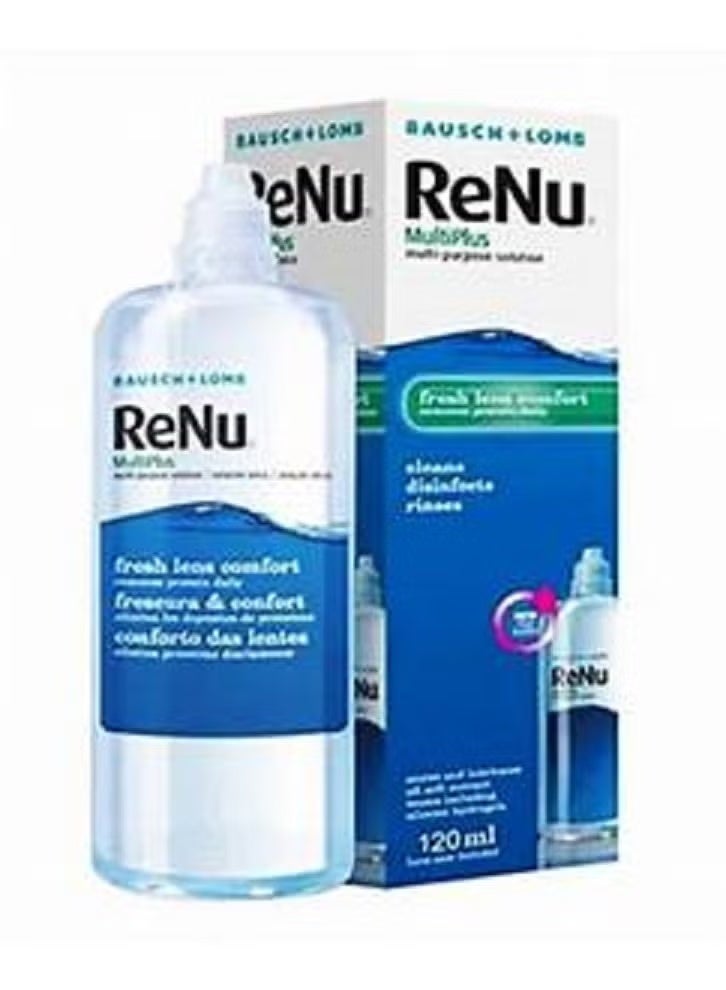 Renu Baush & Lomb 120 ml Multiplus Contact Lens Solution - Clear - Image 1