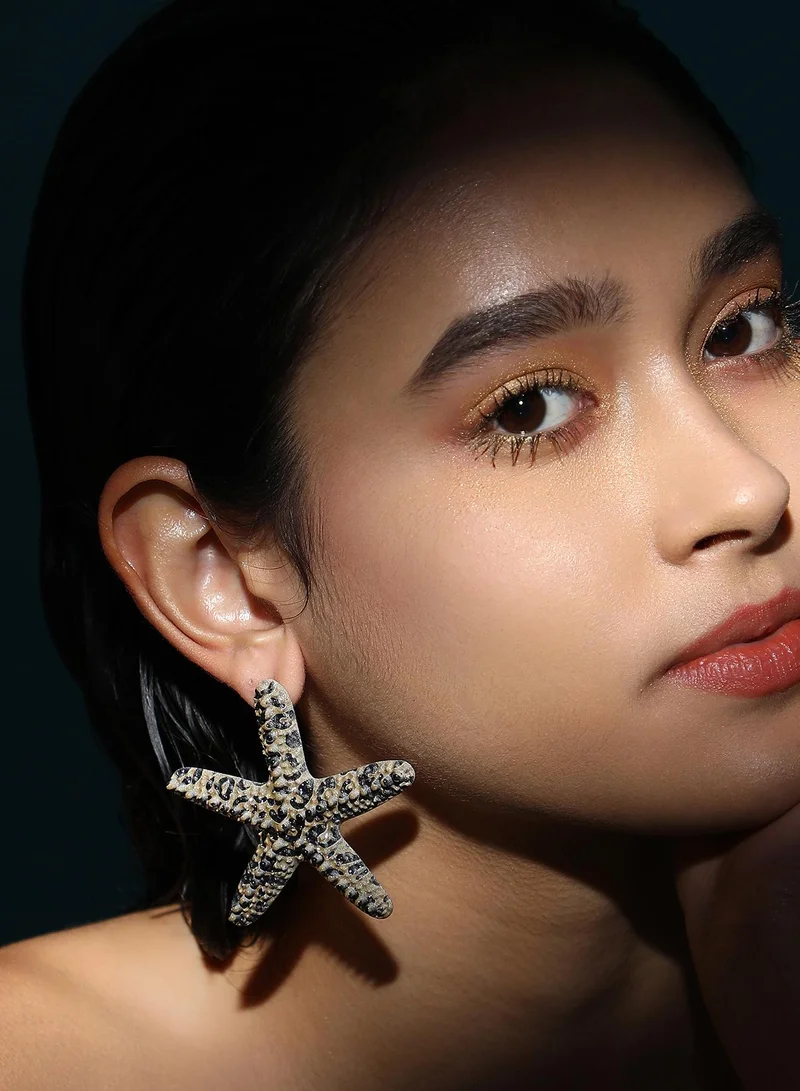 SOHI Starfish Artificial Drop Earring Jewellery