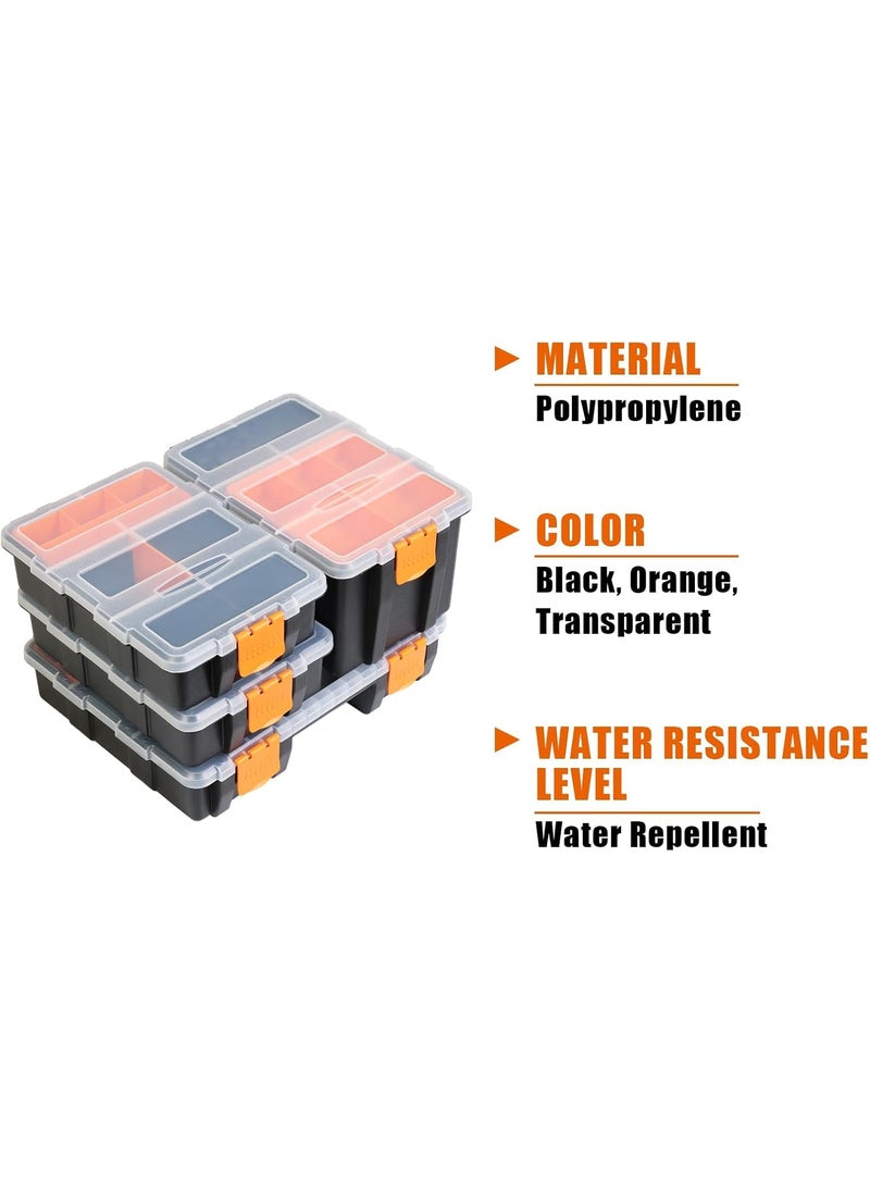 ISTARA - ISTARA 4 in 1 Tool Organizer Set Multipurpose Tool Box with Removable Trays and Transparent Lid Portable Parts Storage Boxes for Hardware Parts Screws Nuts Small Parts - Image 1