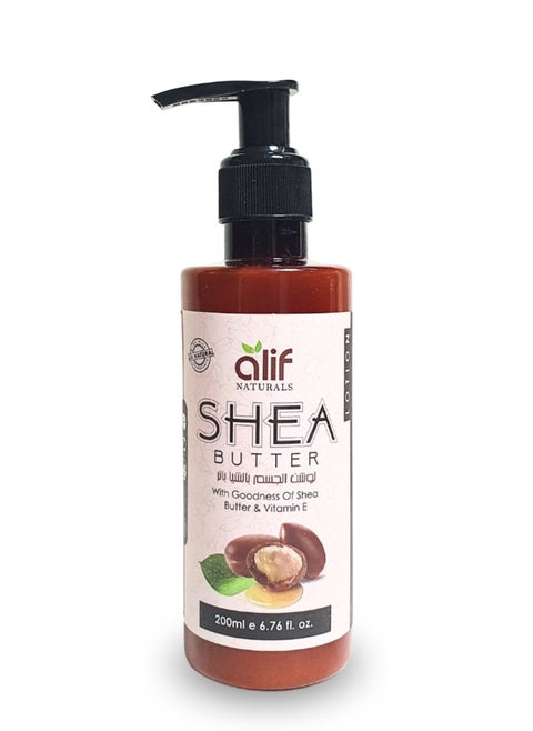 Organic Shea Body Butter Lotion - Cocoa Moisturizer With Vitamin E Which Helps in Nourishment and Gives a Radiant Look Overtime - 200ml