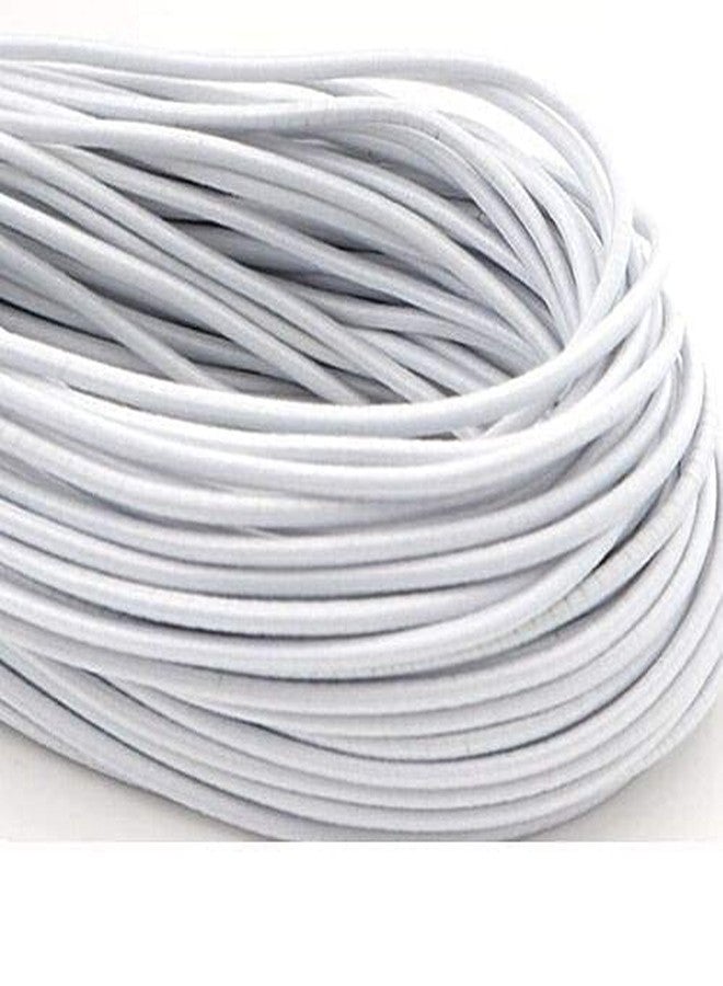 BOBBINY Round Elastic Cord for Scrunchies | 2MM Stretch Cord for Hair Ties, Sewing & DIY Projects | Strong & Soft Elastic Band 10 Meter (White) - Image 1